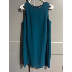 VINCE. Womens Sleeveless Classic A Line Shift Dress in Petroleum Blue Green 4